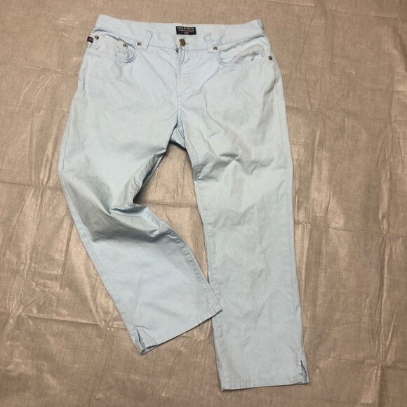 Ralph Lauren Polo Jeans Company Crop Pants Womens Size 8 Light Blue Casual - Picture 3 of 9